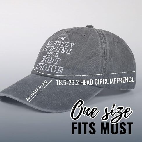 InnoBeta Graphic Designer Gifts Cap, Funny Adjustable Embroidered Hat Gifts for Coworkers on Birthday, Christmas, Judging Your Font Choice Grey in Saudi Arabia