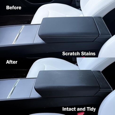 Center Console Armrest Cover Compatible with Tesla Model 3 Highland 2024 Replacement for Model 3 Highland Interior Accessories Armrest Cover Non-Slip Waterproof Black TPE in Saudi Arabia