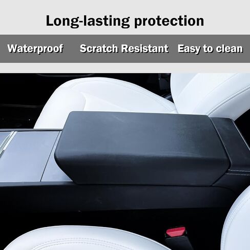 Center Console Armrest Cover Compatible with Tesla Model 3 Highland 2024 Replacement for Model 3 Highland Interior Accessories Armrest Cover Non-Slip Waterproof Black TPE in Saudi Arabia