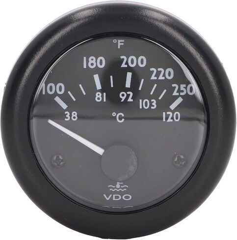 Qiilu Precision Machined Engine Water Temperature 2in Wide Range Precision Machined Front Generator Water Temp Meter Mechanical Universal Fit (12V) in Saudi Arabia