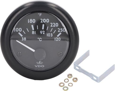 Qiilu Precision Machined Engine Water Temperature 2in Wide Range Precision Machined Front Generator Water Temp Meter Mechanical Universal Fit (12V) in Saudi Arabia