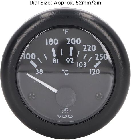 Qiilu Precision Machined Engine Water Temperature 2in Wide Range Precision Machined Front Generator Water Temp Meter Mechanical Universal Fit (12V) in Saudi Arabia