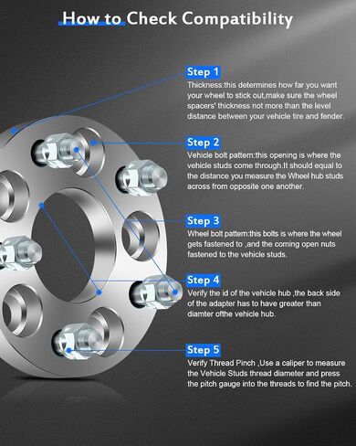 ECCPP 2PCS 5x110 to 5x4.5 Wheel Adapters 1" 5 Lug 12x1.5 65.1mm hub bore Compatible with for Cobalt 2005-2010 for HHR 2006-2011 for Chevrolet Malibu 2004-2007(Only 5x114.3 (5x4.5) Wheels) in Saudi Arabia