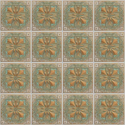 337ARG-24X24-10 HELENA PVC 2 'X 2' Lay-in Or Glue-Up Byly (Covers / 40 sq.ft) ، Arabian Green ، 10 in Kuwait