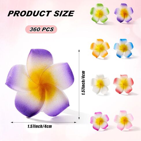 150 Pieces Mixed Colors Foam Hawaiian Frangipani Artificial Plumeria Flower Petals for DIY Hair Hat Wreath Floral Bridal Wedding Decoration Party Decoration in Kuwait
