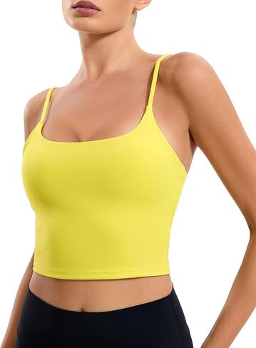 RIOJOY Sports Bras for Women, Lycra Sports Bra with Adjustable Straps, Removable Pads Workout Top, Built in Bra Tank Tops in Kuwait