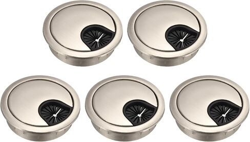 uxcell 5Pcs Cable Hole Cover 2 Inch Zinc Alloy Desk Cable Wire Cord Grommet Hole Cover for Office Computer Desk Wire Organizer, Bronze in Saudi Arabia