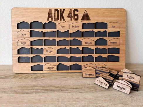 Adirondack 46er Bucket List Wooden Puzzle Map | 46 ADK Peaks Summit Register (Cherry) in Saudi Arabia