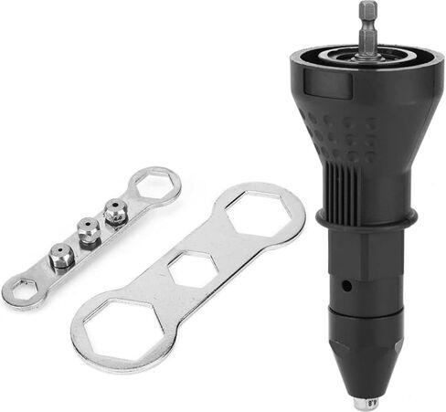 Cordless Electric Rivet Gun Adapter Kit, 1/4 Inch Hex Shank Blind Rivet Nut Drill Adapter Converter Convert Drill to RivetInsert Nut Tool Kit（Blue） in Kuwait