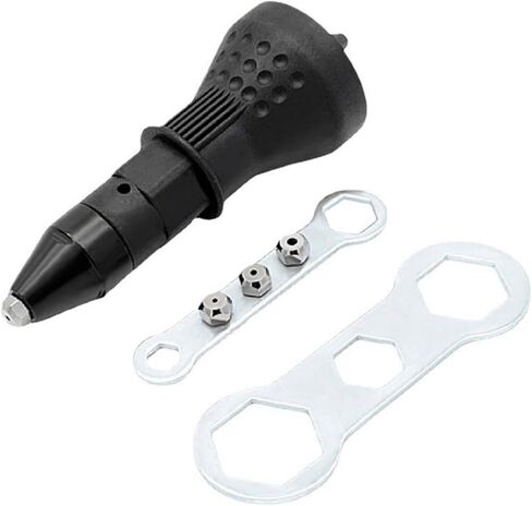 Cordless Electric Rivet Gun Adapter Kit, 1/4 Inch Hex Shank Blind Rivet Nut Drill Adapter Converter Convert Drill to RivetInsert Nut Tool Kit（Blue） in Kuwait