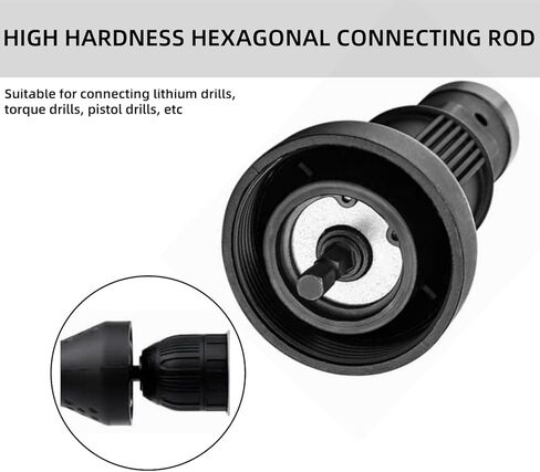 Cordless Electric Rivet Gun Adapter Kit, 1/4 Inch Hex Shank Blind Rivet Nut Drill Adapter Converter Convert Drill to RivetInsert Nut Tool Kit（Blue） in Kuwait