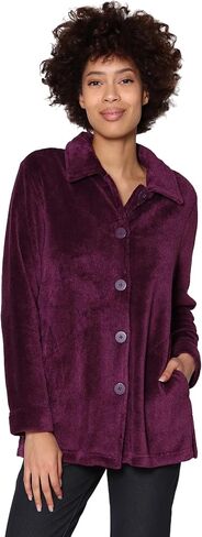 LA CERA Women's Fleece Shirt, Button Closure,100% Polyester, Front-Side Pocket, Plus Size, Long Sleeves, Machine Wash in Saudi Arabia