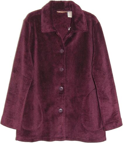 LA CERA Women's Fleece Shirt, Button Closure,100% Polyester, Front-Side Pocket, Plus Size, Long Sleeves, Machine Wash in Saudi Arabia