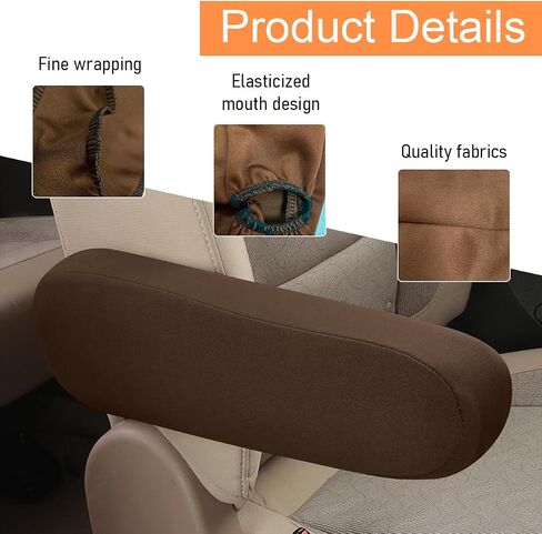 2 PCS CAR ARMREST ARMS COVERS ، حماة مسند الذراع على مقعد المقعد المرن للسيارات ، استبدال غطاء ذراع المقعد الأمامي الناعم ، الملحقات الداخلية للمركبة الشاملة (أسود) in Saudi Arabia