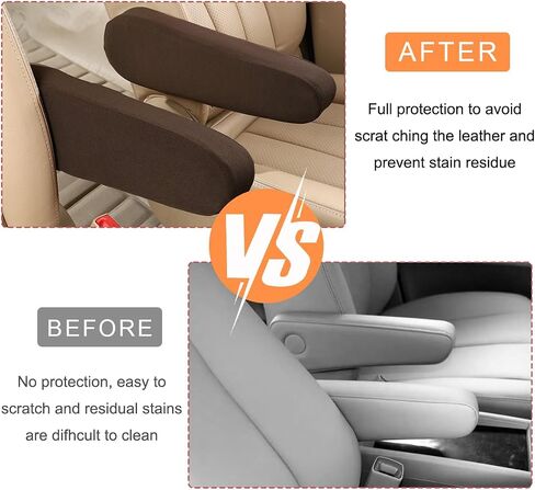 2 PCS CAR ARMREST ARMS COVERS ، حماة مسند الذراع على مقعد المقعد المرن للسيارات ، استبدال غطاء ذراع المقعد الأمامي الناعم ، الملحقات الداخلية للمركبة الشاملة (أسود) in Saudi Arabia