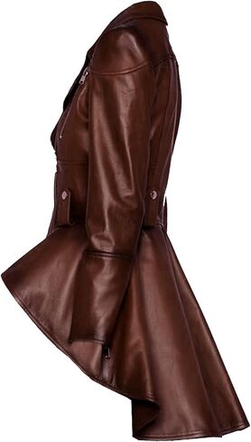 Vearfit Alexzender Medusa Black Peplum Frasnerable Long Tall Women Coat Blazar Lambskin Leather Jacket for Women in Kuwait