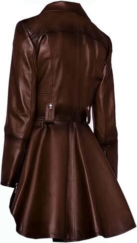 Vearfit Alexzender Medusa Black Peplum Frasnerable Long Tall Women Coat Blazar Lambskin Leather Jacket for Women in Kuwait