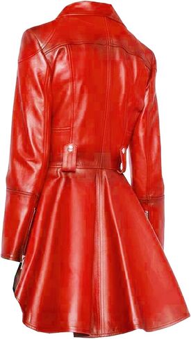 Vearfit Alexzender Medusa Black Peplum Frasnerable Long Tall Women Coat Blazar Lambskin Leather Jacket for Women in Kuwait