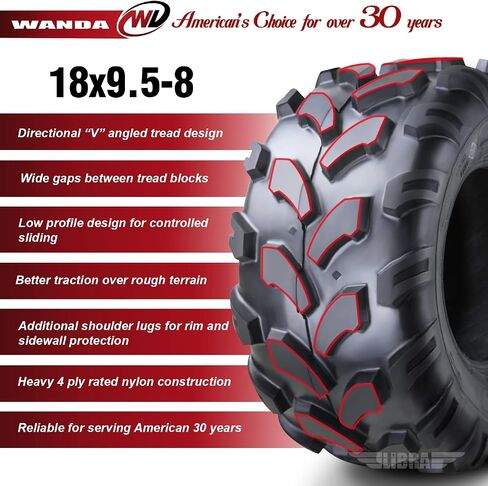 Wanda 2 Sport ATV Tires 18x9.5-8 18x9.5x8 4PR - 10001 in Saudi Arabia