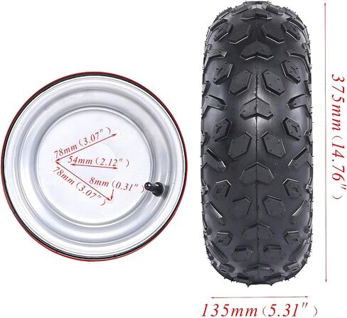 Set Of 4 ATV Go Kart Tires 145/70-6 With 6 inch Wheels Rims in Saudi Arabia