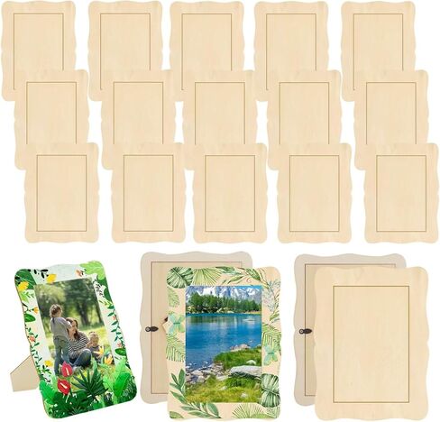 RYKOMO Picture Frame, 20 Pcs Unfinished Wood 7.5 x 5.5 inch, DIY Wooden Frames for 4 x 6 in Photos, Crafts, Decorate in Kuwait