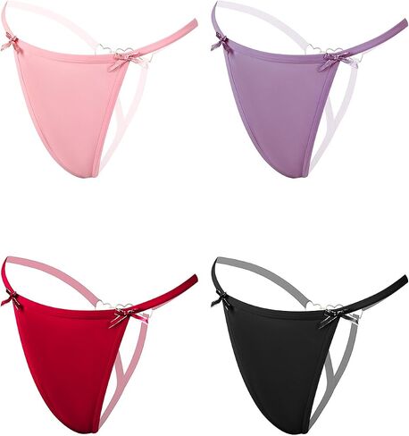 نساء G-string thongs سراويل داخلية عودة إلى عودة الخصر السلس السلس في سلسلة شكل قلب مثير in Kuwait