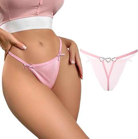 نساء G-string thongs سراويل داخلية عودة إلى عودة الخصر السلس السلس في سلسلة شكل قلب مثير in Kuwait