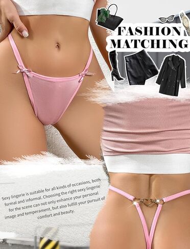 نساء G-string thongs سراويل داخلية عودة إلى عودة الخصر السلس السلس في سلسلة شكل قلب مثير in Kuwait