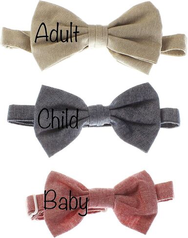 My Lello Chambray Adjustable Pre-Tied Bow Ties in Kuwait