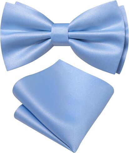 Barry.Wang Bow Tie for Men Solid Color Pre-tied Bowtie Pocket Square Lapel Pin Set Adjustable Formal Tuxedo Bowtie Party in Saudi Arabia