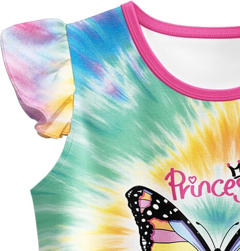 LQSZ 3Pcs Girls Pajamas Set Toddler Kids Short Ruffle Sleeve Sleepwear 3-10Y Pjs Set in Saudi Arabia