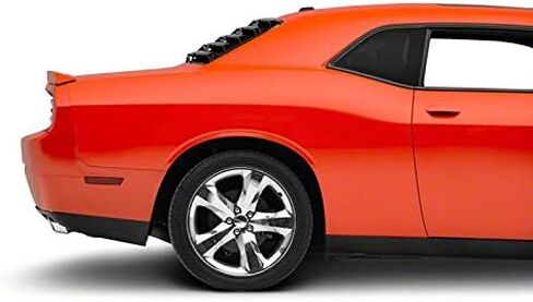 Rear Window Louvers; Matte Black Compatible for 08-23 Challenger in Saudi Arabia