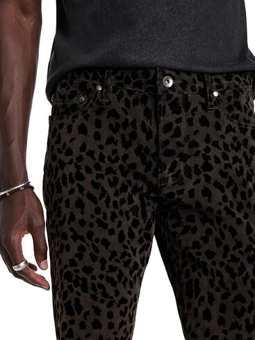 John Varvatos Men's J702-Slim Fit-Flocked Leopard-Jack Wash in Saudi Arabia