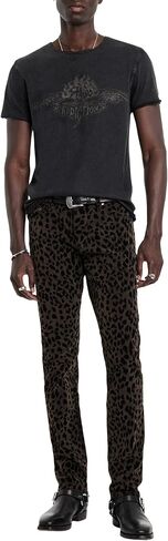John Varvatos Men's J702-Slim Fit-Flocked Leopard-Jack Wash in Saudi Arabia
