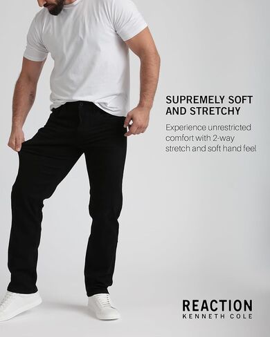 Kenneth Cole REACTION Athletic Fit Jeans for Men - Soft and Flexible Stretch Jeans - Men's Jeans Roomier Fit in Saudi Arabia