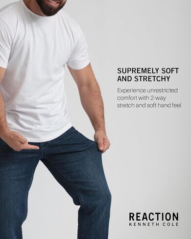Kenneth Cole REACTION Athletic Fit Jeans for Men - Soft and Flexible Stretch Jeans - Men's Jeans Roomier Fit in Saudi Arabia