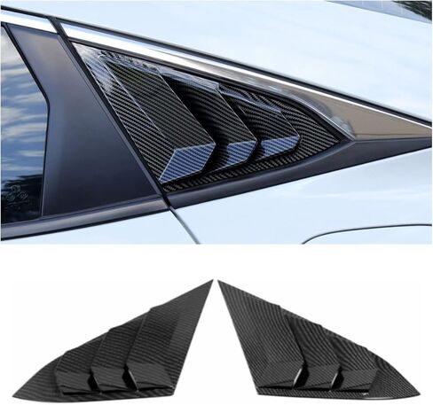 نافذة جانبية خلفية مصراع مصلح جوي مغرفة الستائر الستائر تغطية تغطية ل Honda Civic Sedan 10th Gen 2016 2017 2018 2019 2020 2021 (Black Glossy) in Saudi Arabia