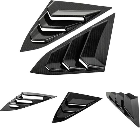 نافذة جانبية خلفية مصراع مصلح جوي مغرفة الستائر الستائر تغطية تغطية ل Honda Civic Sedan 10th Gen 2016 2017 2018 2019 2020 2021 (Black Glossy) in Saudi Arabia