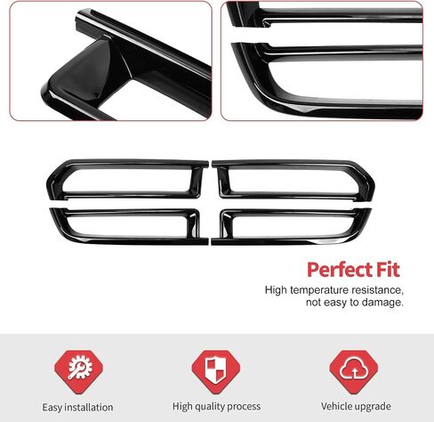 Compatible with Dodge Durango 2011-2020, 4PCS Front Grill Cover Grille Overlay Trim (Carbon Fiber) in Saudi Arabia
