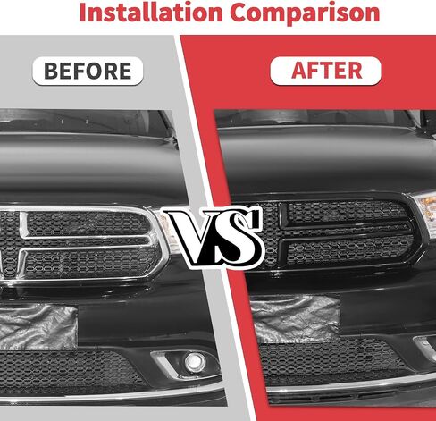 Compatible with Dodge Durango 2011-2020, 4PCS Front Grill Cover Grille Overlay Trim (Carbon Fiber) in Saudi Arabia
