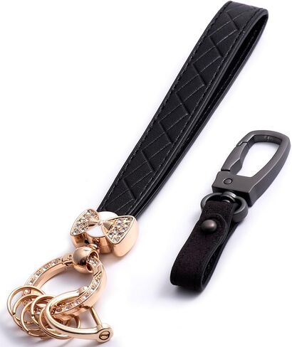 Leather Wristlet Keychains, Women Car Key Fob Keychain with Letter, Cute Leather Key Chains Holder, Set of 2 in Kuwait