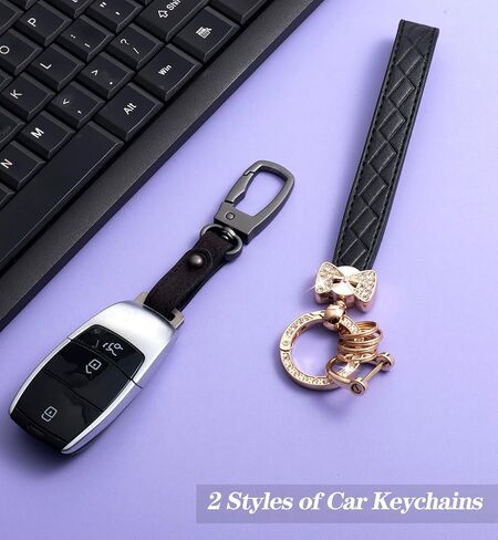 Leather Wristlet Keychains, Women Car Key Fob Keychain with Letter, Cute Leather Key Chains Holder, Set of 2 in Kuwait