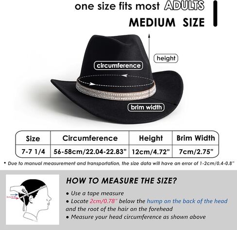 Lisianthus Cowboy Hats for Women - Wide Brim Felt Western Cowgirl hat with Rhinestone Band in Kuwait