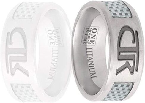 One Moment In Time J113w Size 10 White Titan Titanium with White Carbon Fiber inlay Ring Mormon LDS CTR in Saudi Arabia