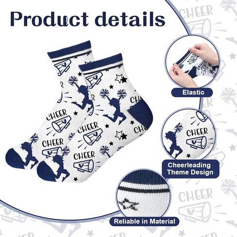 24 Pairs Ankle Cheer Socks Cheerleading Team Cheerleader Socks for Women Girls Cheer Accessories Gifts in Saudi Arabia