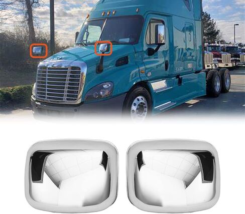 Black Hood Mirror Cover Pair for Freightliner Cascadia Driver&Passenger Side in Kuwait