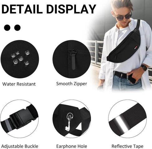 MAXTOP Large Christmas Fanny Pack with 4-Zipper Pockets, Christmas Bag Gifts for Enjoy Festival Sports Workout Traveling Running Casual Hands-Free Waist Pack Crossbody Phone Bag Carrying All Phones in Kuwait