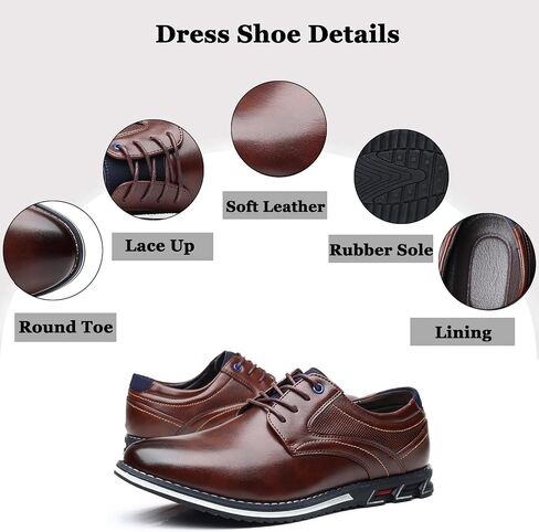 Men's Casual Dress Shoes Classic Leather Business Office Derby Shoes Comfortable Fashion Formal Oxford Sneakers in Saudi Arabia