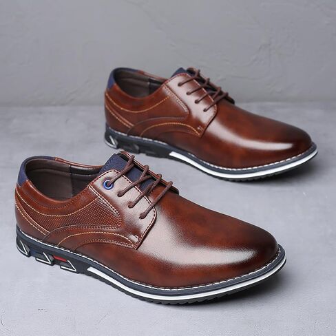 Men's Casual Dress Shoes Classic Leather Business Office Derby Shoes Comfortable Fashion Formal Oxford Sneakers in Saudi Arabia