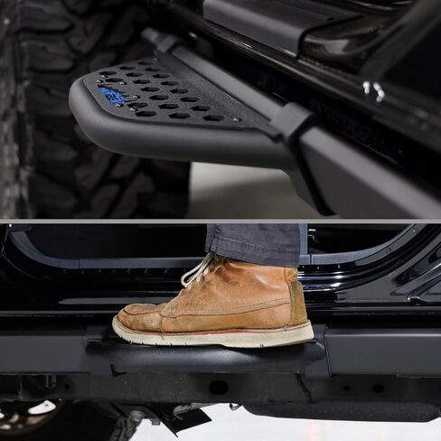 IAG v1 ez-Step for Ford Bronco 2021+ w/Rockrails (بابان ، لوحة شعار أسود ، زوج واحد) (لا يناسب رابتور أو رياضة) in Saudi Arabia